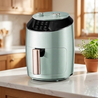 Friteuse à air manuelle grande capacité 6L, friteuse à air multifonctionnelle avec réglage de la température et de la minuterie pour un usage domestique