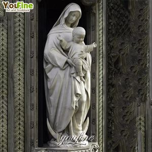 Statue de sculpture religieuse en marbre de pierre naturelle d'extérieur, <span class=keywords><strong>Marie</strong></span> avec l'enfant <span class=keywords><strong>Jésus</strong></span> - Product Image 1