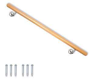 ม้านั่งขนาด100ซม. ราวจับติดผนังดีไซน์แบบเรียบง่ายปลั๊ก DIY ธรรมชาติขนาดเส้นผ่าศูนย์กลาง42มม. รวมอยู่ในที่ทันสมัยสำหรับการบรรจุบันได - Product Image 6