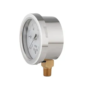 2.5 ''63Mm Capsule Manometer Met Aangepaste Drukbereik Gepolijst Roestvrijstalen Behuizing 1/4'' Npt Lower Mount