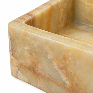 Poulars En gros Lavabo de luxe mural en pierre naturelle et pierre artificielle, avec piédestal, en marbre de jade - Product Image 5