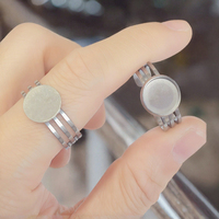 6-14mm Edelstahl Verstellbare Trendige Hochzeits- und Verlobungsringe Flache Blanko-Ringbasis für Schmuckherstellung DIY-Handwerk