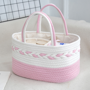 Sac fourre-tout écologique en corde de coton portable pour les voyages, sac à couches, rangement pour biberons, <span class=keywords><strong>organisateur</strong></span> multifonctionnel pour produits pour bébés - Product Image 2