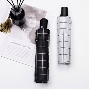 Contemporary Design Compact <b>Windproof</b> Travel Portable Sun UV Automatic Folding Pongee Three-Folding Plaid Customizable <b>Umbrella</b> - Product Image 2