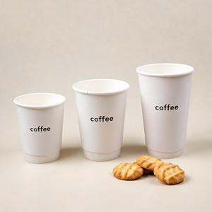 Wholesale Tear Resistant Construction Leakproof Greaseproof Custom Printed Double Wall Paper <b>Coffee</b> <b>Cups</b> for Takeaway Packaging - Product Image 1