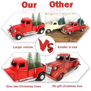 Camión <span class=keywords><strong>de</strong></span> Metal Rojo Navideño Vintage con Decoración <span class=keywords><strong>de</strong></span> Árbol <span class=keywords><strong>de</strong></span> Navidad, Artesanía Metálica Navideña, <span class=keywords><strong>Juguete</strong></span> Infantil - Product Image 4