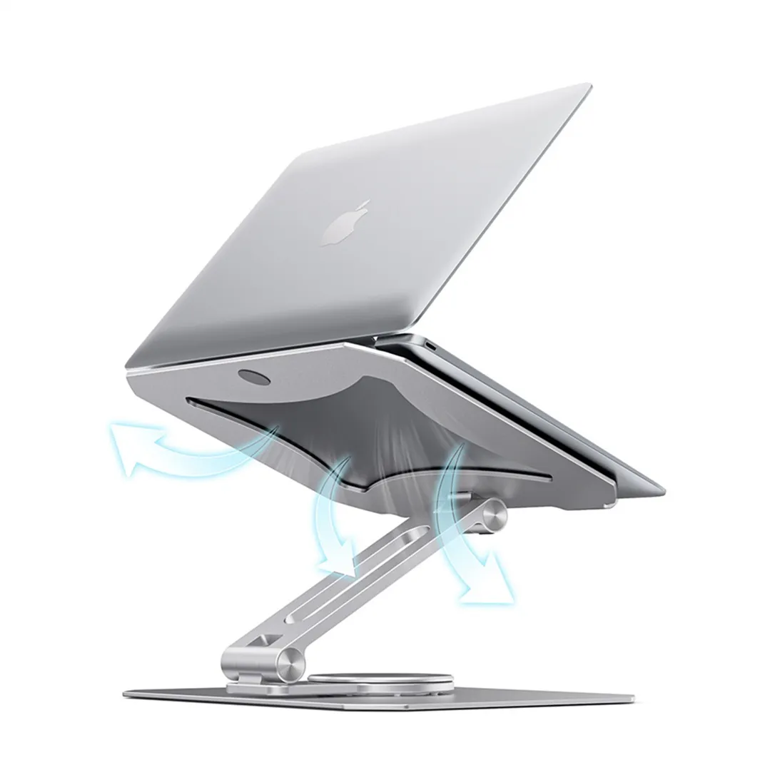 Soporte de aleación de aluminio para ordenador portátil, soporte giratorio 360 giratorio y ajustable, ergonómico, para macbook