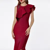 acortar Excepcional sala wine red evening dresses sofisticada para impresionar a todos: Alibaba.com