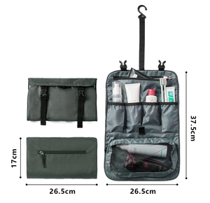 Sac de maquillage de voyage suspendu Oxford tendance en gros OEM avec fermeture éclair, grande capacité, tissu durable résistant à l'eau pour le lavage - Product Image 2