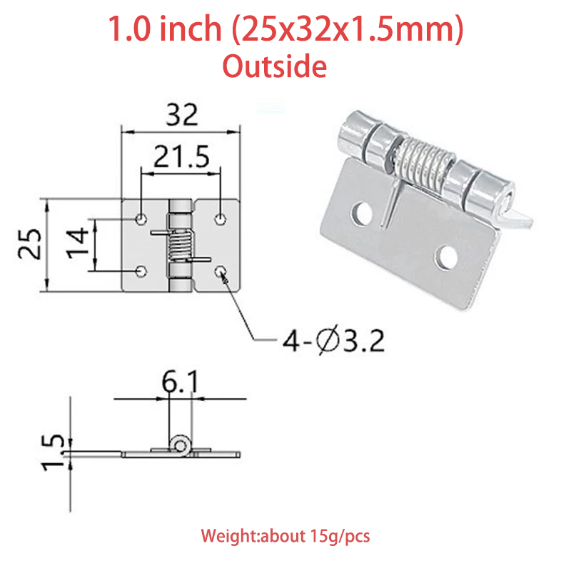 Extérieur-1,0 pouce (épaisseur 1.5mm)