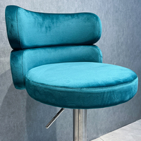 Tabouret de bar pivotant réglable au design de luxe, bleu nordique, chaise de bar à base en acier inoxydable
