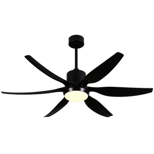Modern 6 Blade ABS Plastic DC Motor Ceiling <b>Fan</b> <b>with</b> Wood Grain Finish <b>Remote</b> <b>Control</b> Integrated Light for Living Room Bedrooms - Product Image 4
