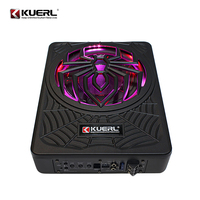 Caisson de basses actif mince de 10 pouces populaire sous le siège avec lumière, nouveau design pour système audio de voiture, 200W RMS stéréo