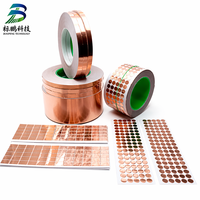 Pita Film Mylar Tembaga untuk Pelindung Kabel Komunikasi Tahan Panas Pita Foil Tembaga Satu Sisi Ketebalan 0.05-0.1mm 50m