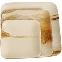 Assiettes carrées jetables en feuilles de palmier 100 % compostables, biodégradables, résistantes et écologiques pour mariages et anniversaires