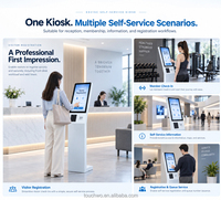 Kiosques de paiement TouchWo blanc/noir 15,6 pouces, kiosque de commande automatique 21,5 pouces, kiosque numérique, kiosque à écran tactile 32 pouces, kiosque numérique
