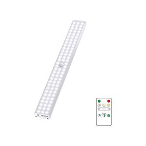 Rechargeable 10LED Modern White <b>Motion</b> <b>Sensor</b> Wardrobe <b>Light</b> ABS Body Metal Shade Adhesive Sticker Voice Control for Room Use - Product Image 1