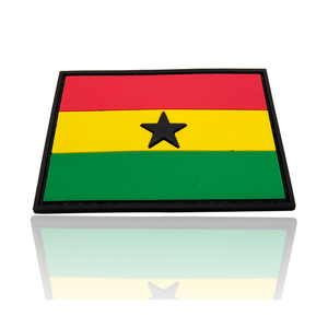 Parche de PVC con la Bandera de Ghana, Insignia Personalizada con Decoración de Encaje, Doble Cara, Termoadhesivo para Gorras - Product Image 3