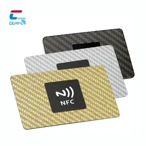 13.56Mhz Nfc Stainless Steel Kartu Bisnis Nfc Serat Karbon Dapat Diprogram Kustom Kosong