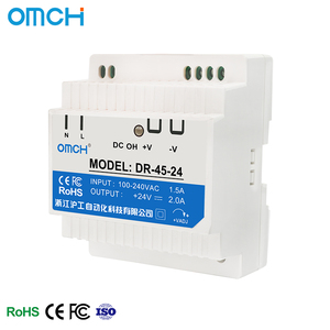 OMCH DR-45-5/12/24 DIN รางจ่ายไฟ AC-DC 5V 12V 24V 2A 3.5A 5A 45W แหล่งจ่ายไฟแบบสลับอุตสาหกรรม SMPS เดี่ยว - Product Image 1
