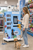 Máquina Expendedora Compacta de Grabado de Placas de Identificación para Perros, Kiosco de Personalización de Etiquetas de Identificación para Mascotas con Láser, para Espacios Comerciales Pequeños