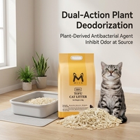 Litière pour chat en amidon de soja vierge de qualité supérieure, matière première sans résidus industriels, ultra-séchage, faible teneur en poussière, facile à ramasser, agglomerations solides