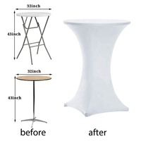 Housses de table pliantes en spandex noir extensibles personnalisées pour les fêtes de mariage