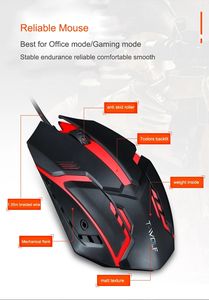 Hota-souris de jeu Thunder loup V1, filaire, lumineuse, USB, pour ordinateur de bureau, notebook, ordinateur portable, bon marché - Product Image 4