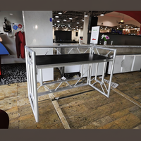 Stand de DJ portable en aluminium, comptoir de bar pliable pour utilisation sur scène, structure modulaire, capacité de charge 300 kg, noir et blanc, 1,5 m