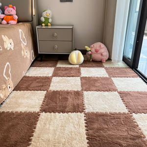 Alfombra Moderna de Peluche 2025, Tapetes de Piso Encajables, Alfombra Lavable para Área de Juego de Bebés, Técnica de Pelo Cortado, Espuma para Ejercicio en Casa - Product Image 5