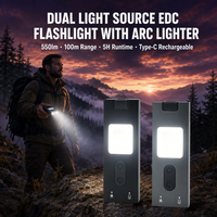 Mini Linterna EDC, Linterna de Llavero Recargable, Encendedor Eléctrico de Arco LED, Luz COB RGB para Camping, Senderismo, Supervivencia al Aire Libre, Regalo