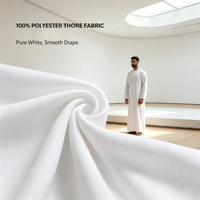 Tissu de Thobe Arabe pour Hommes de Haute Qualité, Léger, 100% Polyester, Nouveau Design, 210G/M, Antistatique, Tissu de Thobe Saoudien