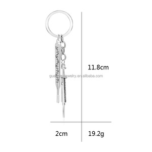 Bán buôn New arrivals tùy chỉnh khuyến mại kim loại tiêm ống tiêm Nhiệt kế Keychain - Product Image 6
