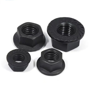 International standard GB 8.8 high strength anti-skid black flange thick teeth loose lock hexagonal cushion nut M6-M20