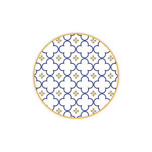 Platos de Cerámica Azules con Borde Dorado, Vajilla de Porcelana Personalizada, Platos Decorativos con Flores, Platos Redondos de Cerámica - Product Image 4