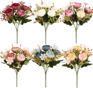 Fleurs Artificielles en Gros pour Décoration de Mariage : Bouquet de Roses Artificielles en Soie, Fleurs en Soie Épanouies - Product Image 4