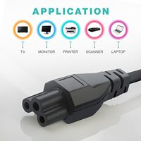 Câble d'alimentation US SYONG BC, conducteur Ø 6,8 mm, 0,75 mm², IEC C5, 3*0,2*24, prise US Schuko 3 broches, câble d'usine premium pour ordinateur portable