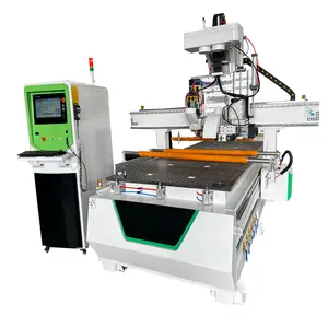 3kw Factory Hot Selling Linear Tool Changer CNC wood Router Four Sides Saw Machining Center with Band Saw Blades