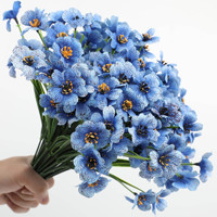 Fleurs artificielles violettes résistantes aux UV pour la décoration intérieure et extérieure, buissons de violette en plastique imitation soie pour la maison, les mariages et les jardins