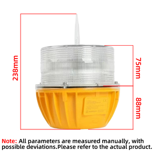 Luz de Baliza de Advertencia para Aeronaves con Energía Solar, Lámpara de Señalización de Seguridad para Obstáculos de Aviación en la Parte Superior de Torres - Product Image 3