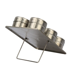 6 cái/bộ từ gia vị lọ với Treo Tường Hộp gia vị từ tính chống bụi có thể nhìn thấy thép không gỉ gia vị tổ chức giá - Product Image 3