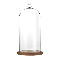 Smoking Cloche Gun Accessory Glass Dome Cover Smoker avec base en bois pour whisky Food Drink