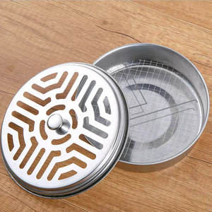Support pour spirales anti-moustiques en acier inoxydable avec couvercle, boîte ronde ignifuge pour répulsif anti-moustiques, cendrier, support de contrôle des insectes - Product Image 4