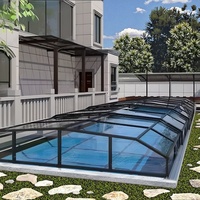 Enrouleurs de couverture de piscine rétractables haute résistance personnalisés Abri pour écran de piscine à toit plat de qualité supérieure pour piscines parcs