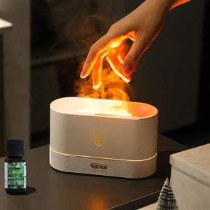 Dropshipping Produits 2025 200ml Flame Humidificateur超音波空気拡散器LEDウォームライト卓上気化器 - Product Image 4
