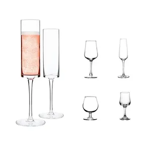 Toptan lüks popüler özel kristal kurşunsuz kristal cam kırmızı şarap şişesi kadeh fincan steşampanya bardakları