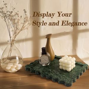 <span class=keywords><strong>Vassoio</strong></span> di marmo verde naturale all'ingrosso della fabbrica <span class=keywords><strong>con</strong></span> bordo d'onda di lusso <span class=keywords><strong>vassoio</strong></span> di gioielli per aromaterapia portacandele <span class=keywords><strong>vassoio</strong></span> - Product Image 4