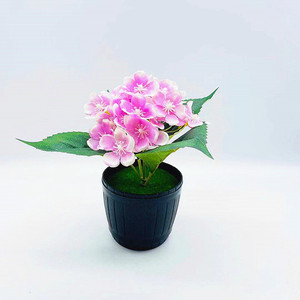Plante d'hortensia artificielle en pot, fleurs en soie, 27 fleurs, ornement décoratif d'intérieur - Product Image 3