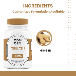 Complément alimentaire à base d'extraits de plantes Trikatu en capsules personnalisées de 60 unités, formule naturelle pour adultes, marque privée ODM OEM - Product Image 1