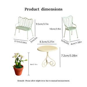 Mobili in Metallo in Miniatura Personalizzati all'Ingrosso per Bambole Fashion Accetta Sedie e Tavoli Svuotati Accessori per Casa delle Bambole - Product Image 6